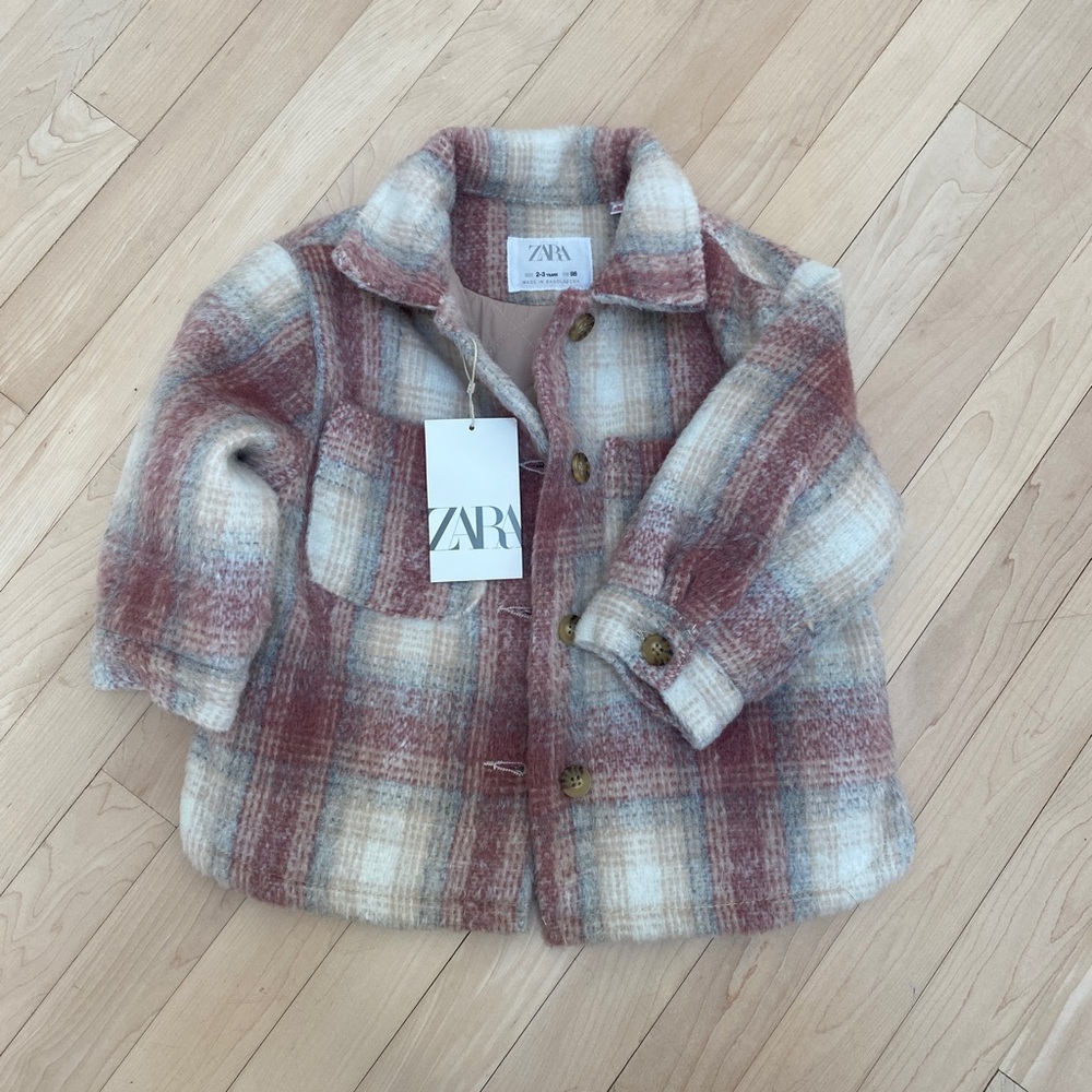 Zara Plaid Shacket Jacket